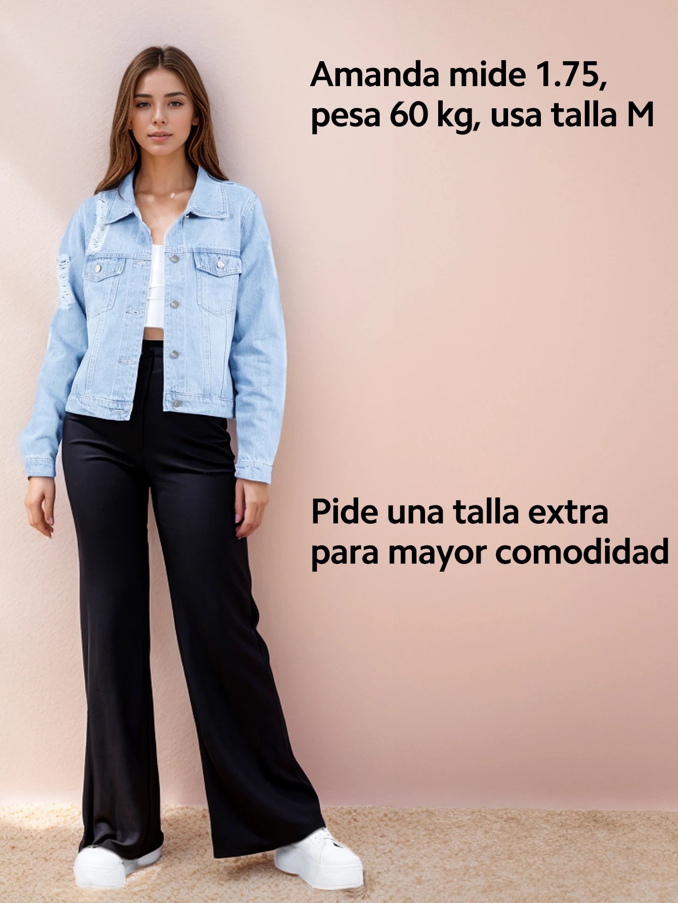 Chamarra Azul para Mujer, Estilo Denim con Botones de Metal y Diseño Desgastado NZ277