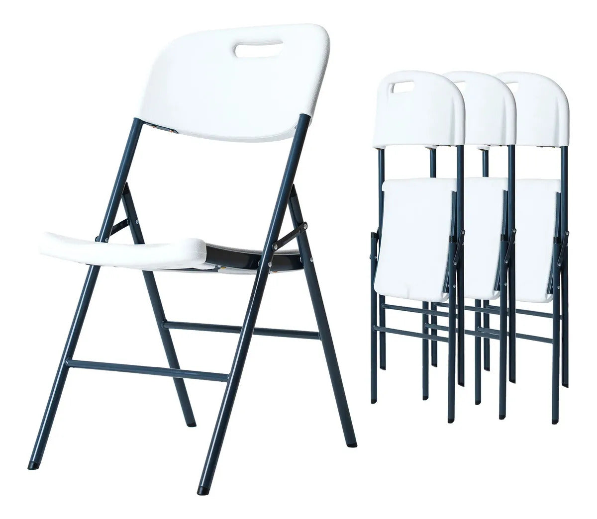 Set de 4 Sillas Plegables Blancas
