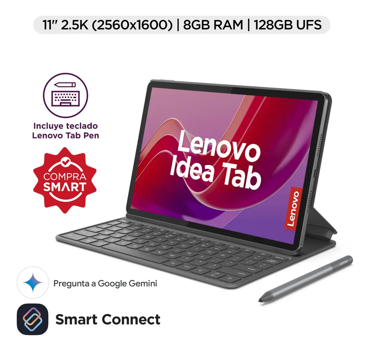 Tablet Lenovo IdeaTab 11" 8 GB 128 GB + Teclado y Pluma