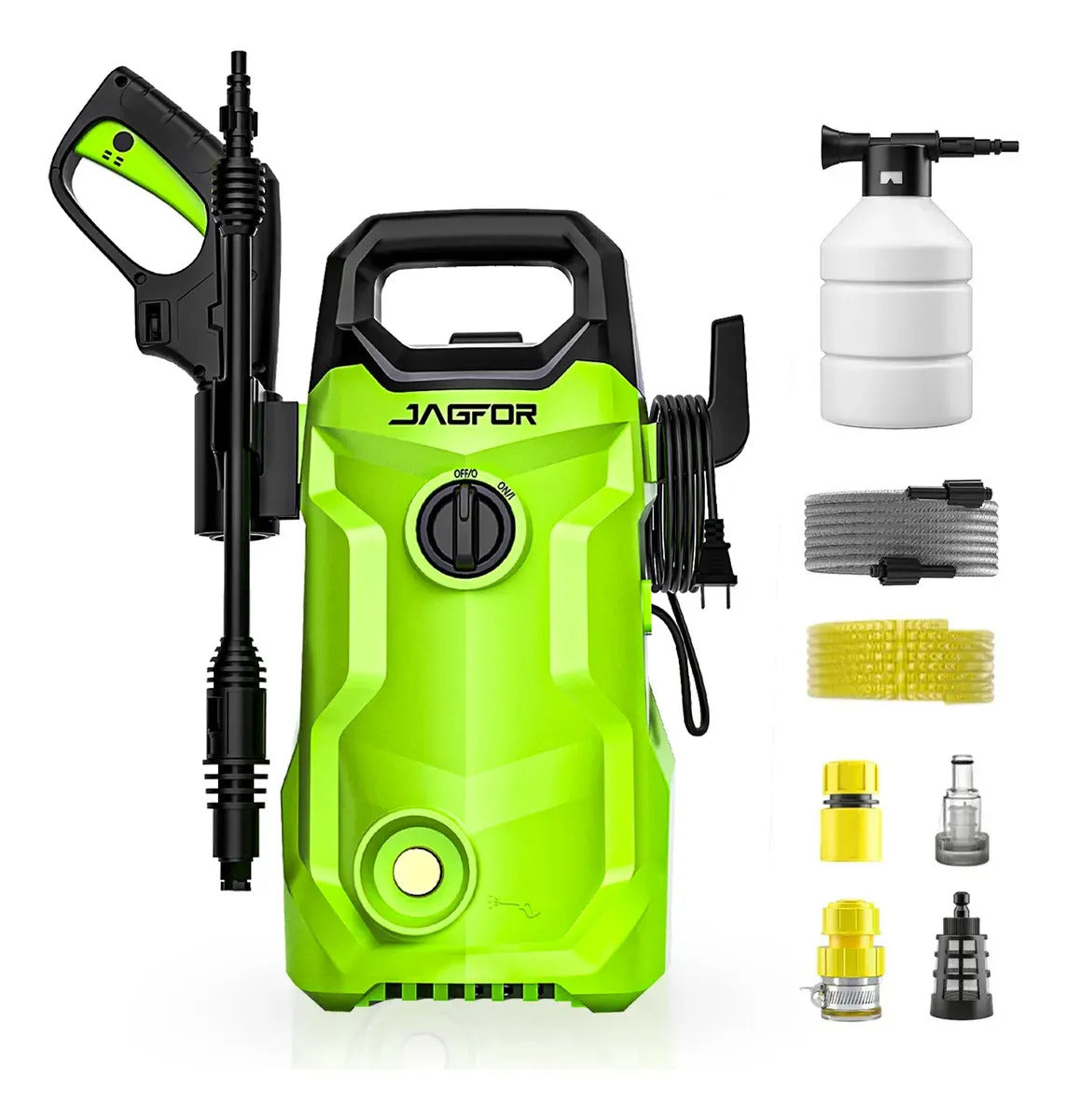 Hidrolavadora eléctrica JAGFOR 2000 W 4500 PSI con cañón de espuma