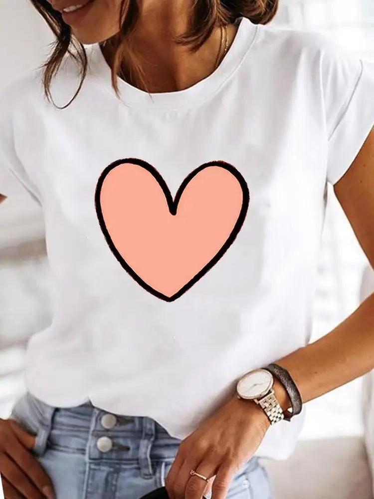 Camiseta con estampado de corazón