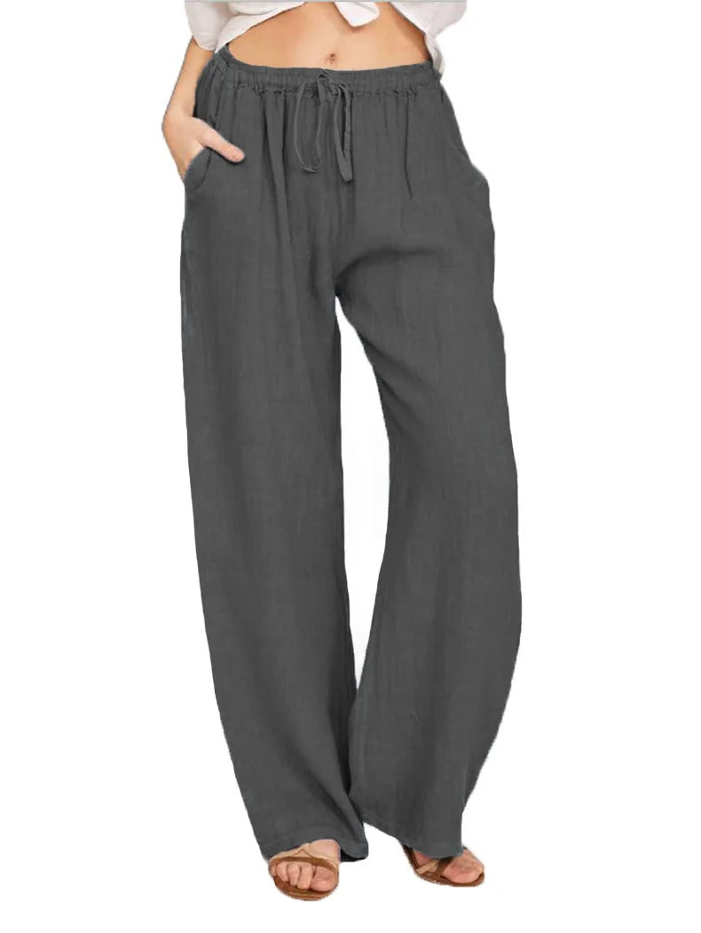 Pantalones de Cáñamo de Algodón Sueltos