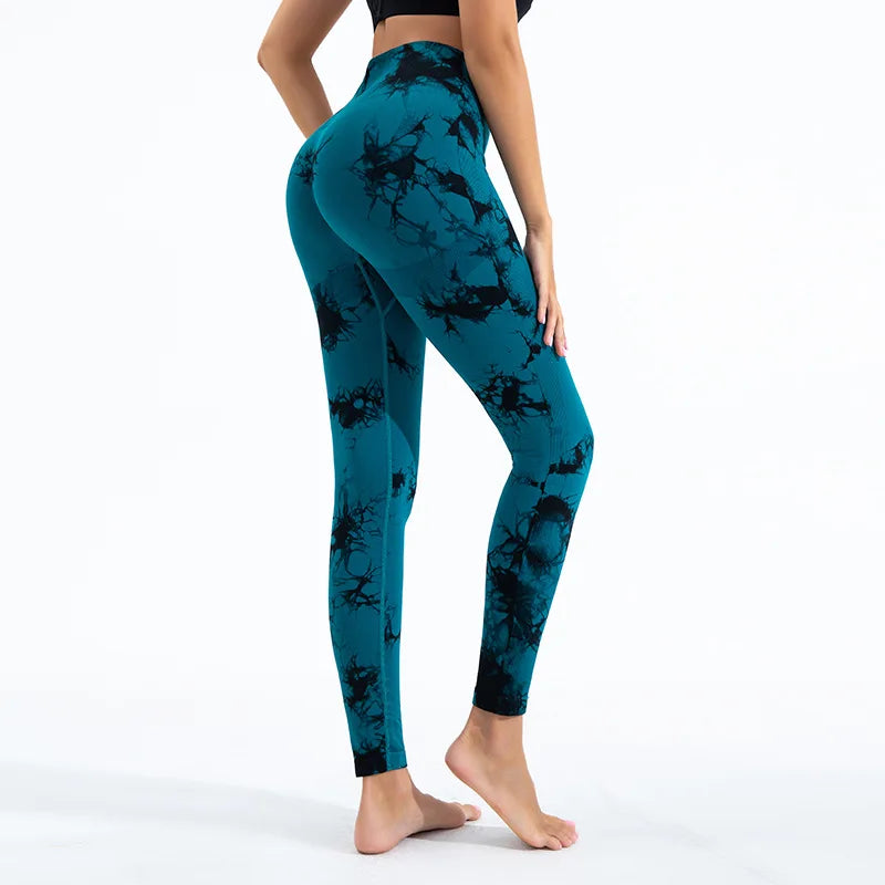 Tiedye-mallas Push Up sin costuras para Mujer, Leggings deportivos de cintura alta para entrenamiento y Yoga, envío directo