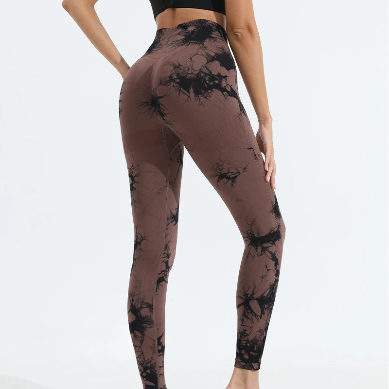 Tiedye-mallas Push Up sin costuras para Mujer, Leggings deportivos de cintura alta para entrenamiento y Yoga, envío directo