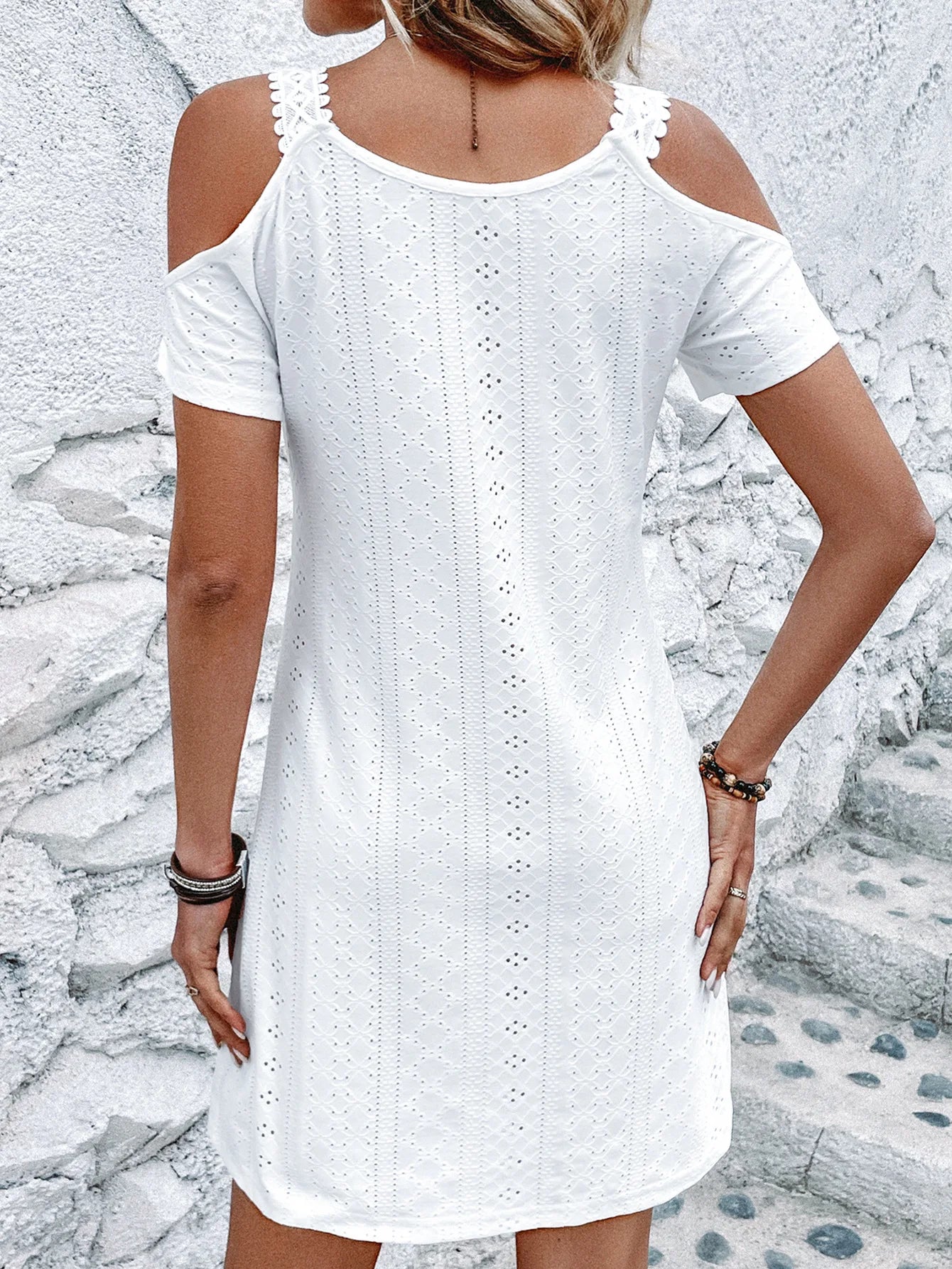 Vestido Calado de cintura alta