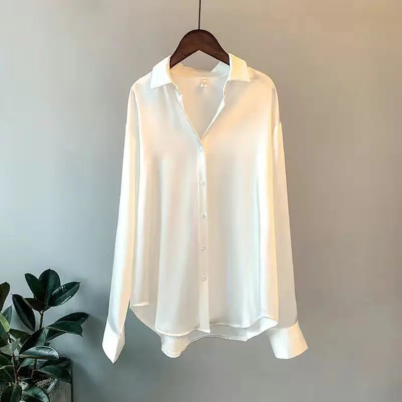 Camisa de Seda Manga Larga