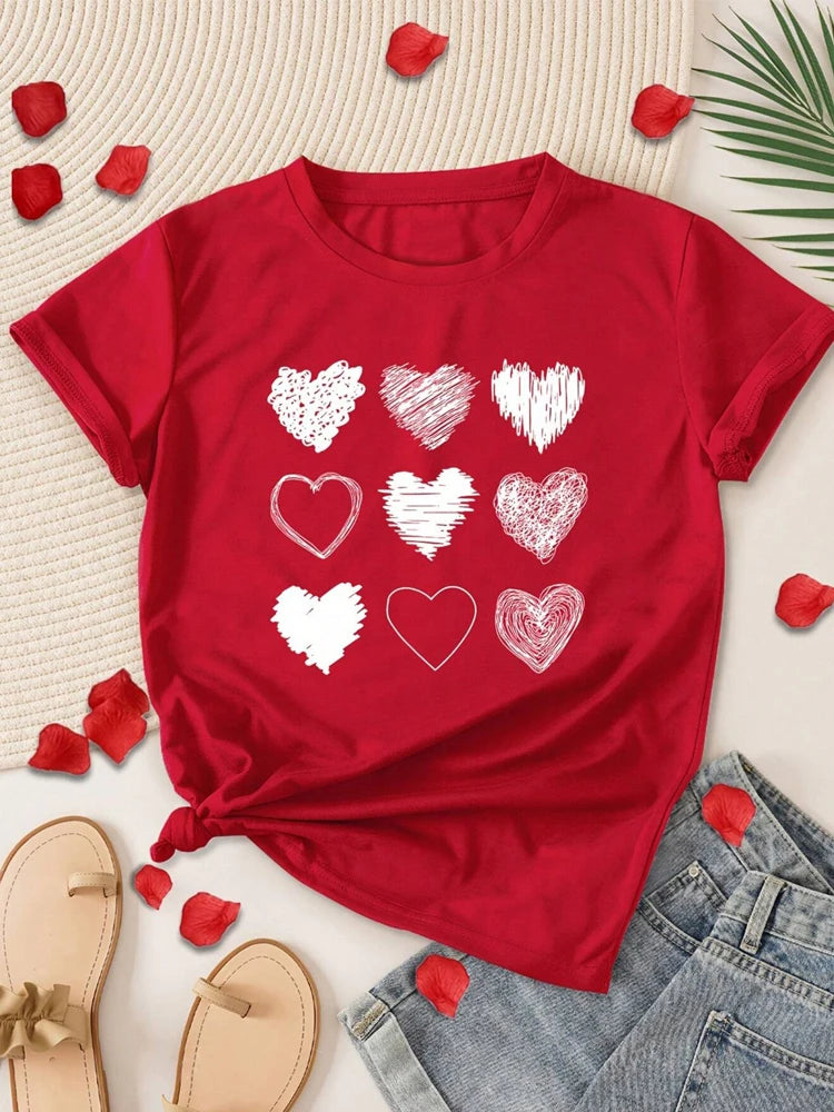 Camiseta Con Estampado De Corazón