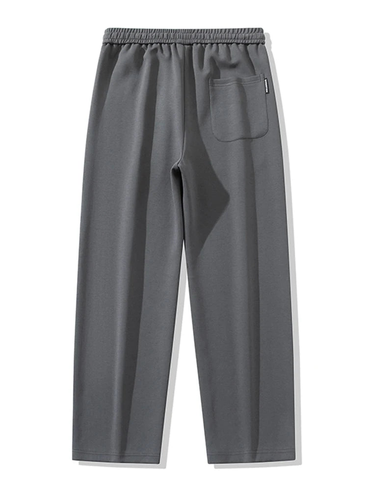 Pantalones de chándal rectos para hombre, pantalones de chándal de algodón de pierna ancha con cordón y letras, pantalones holgados deportivos, pantalones largos informales de talla grande 8XL