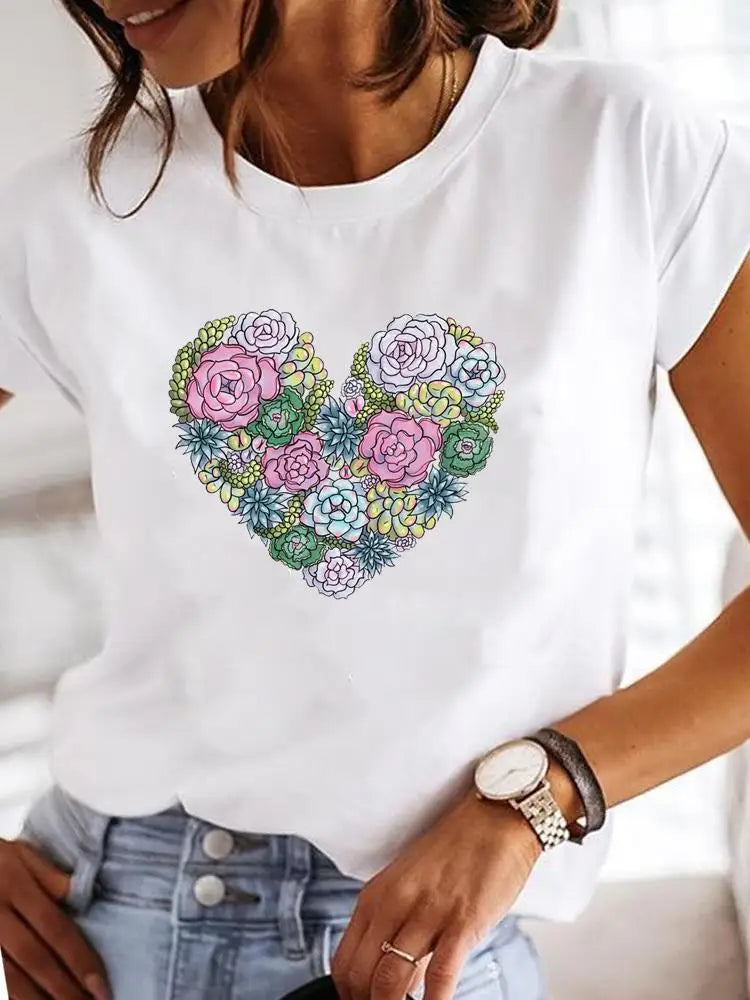 Camiseta con estampado de corazón