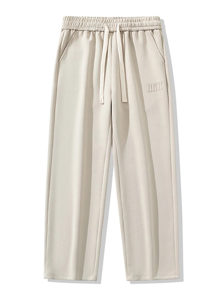 Pantalones de chándal rectos para hombre, pantalones de chándal de algodón de pierna ancha con cordón y letras, pantalones holgados deportivos, pantalones largos informales de talla grande 8XL