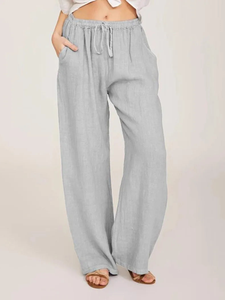 Pantalones de Cáñamo de Algodón Sueltos