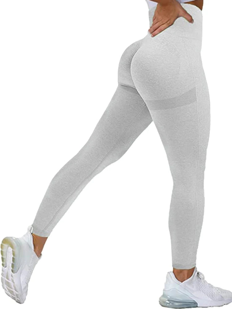 Mallas de entrenamiento sin costuras para mujer, mallas Push Up de cintura alta, mallas deportivas sexis para gimnasio, mallas deportivas negras de moda