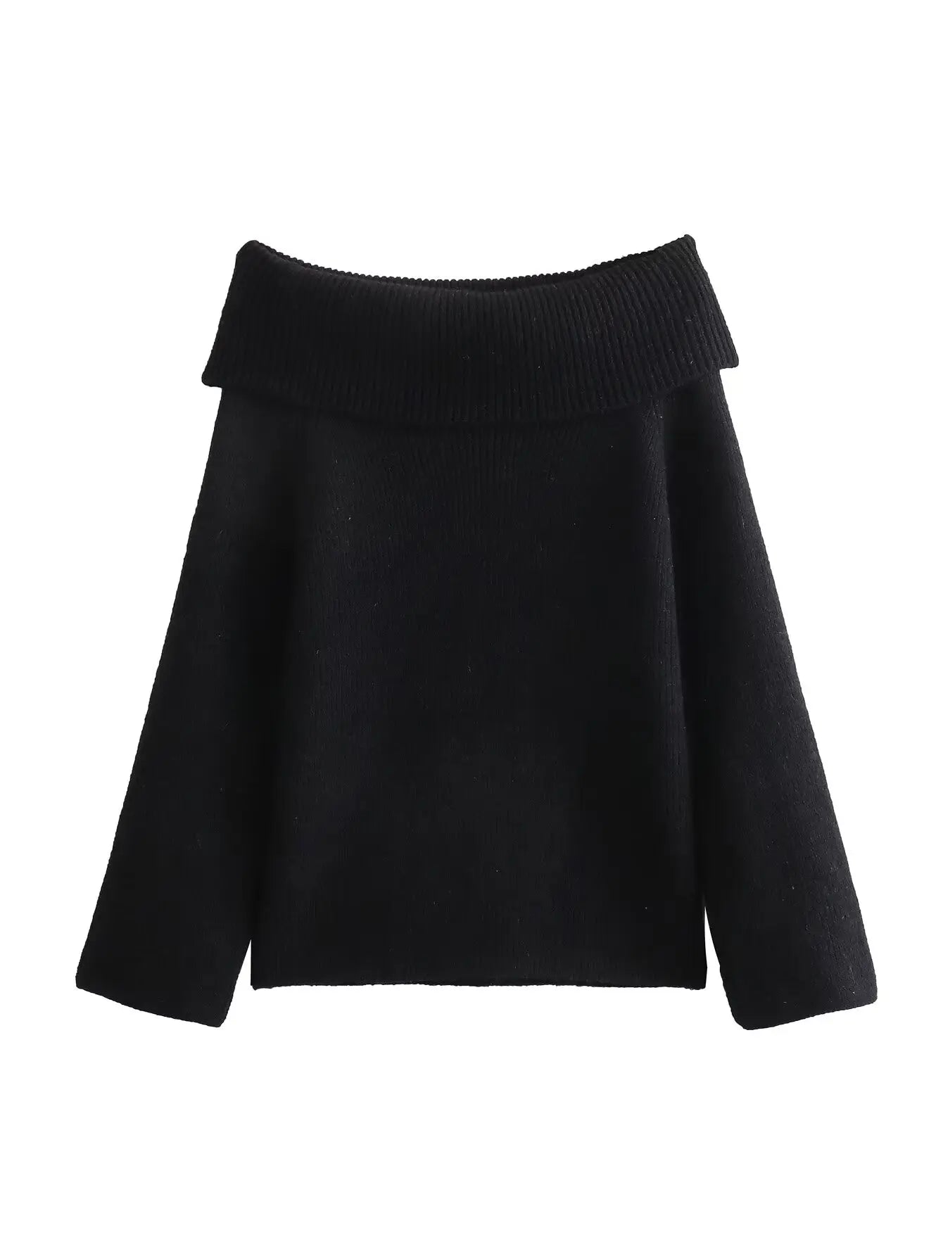 Sueter con Cuello barco sin Tirantes y Hombros Descubiertos