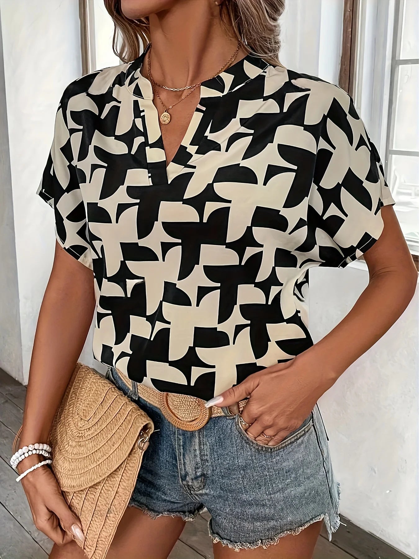 Camisa Con Cuello en V