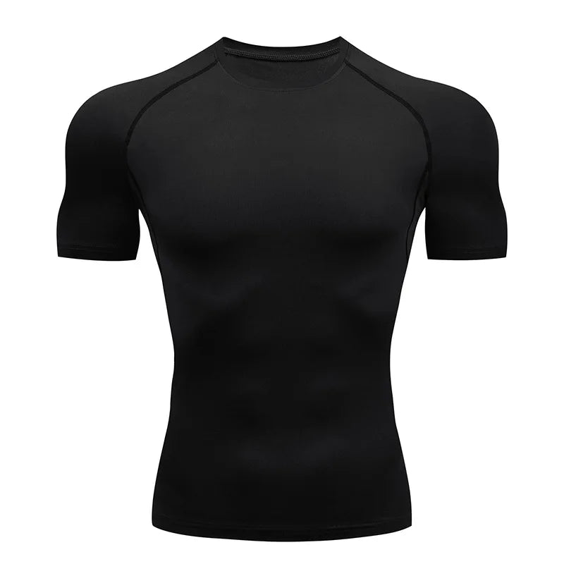 Camiseta de Compresión de Manga Larga para Hombre - Negro