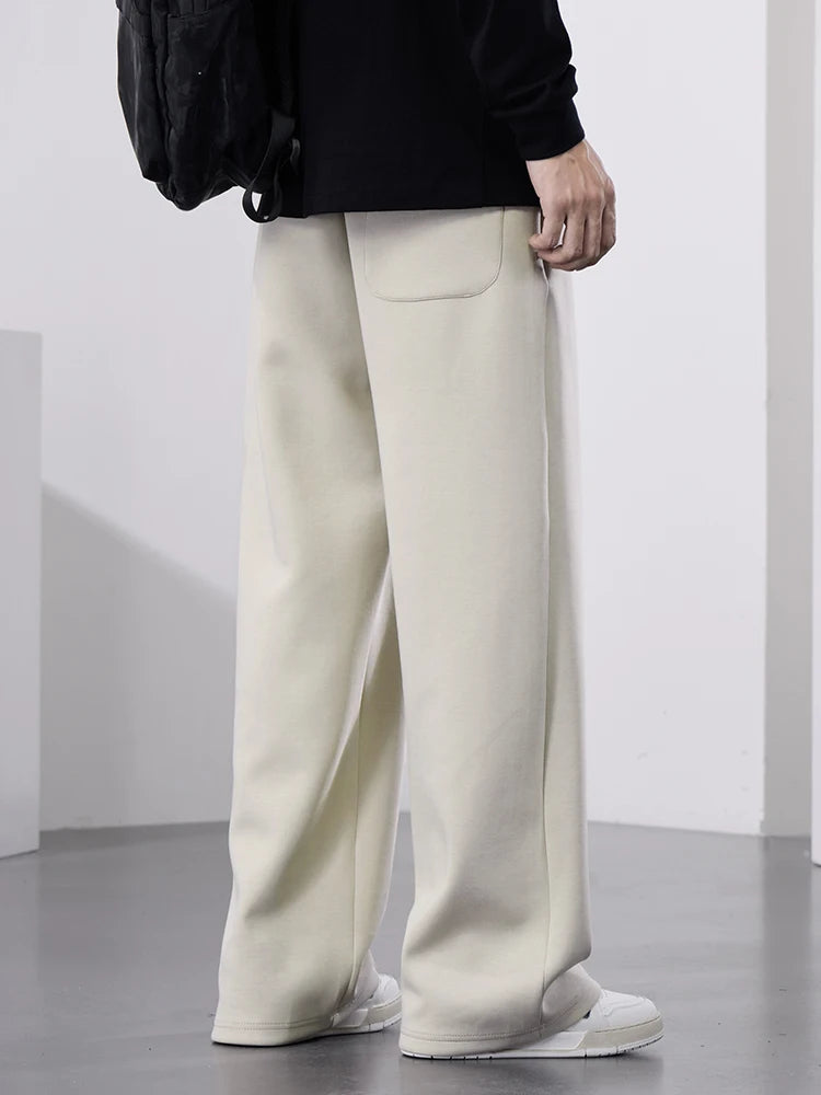 Pantalones de chándal rectos para hombre, pantalones de chándal de algodón de pierna ancha con cordón y letras, pantalones holgados deportivos, pantalones largos informales de talla grande 8XL
