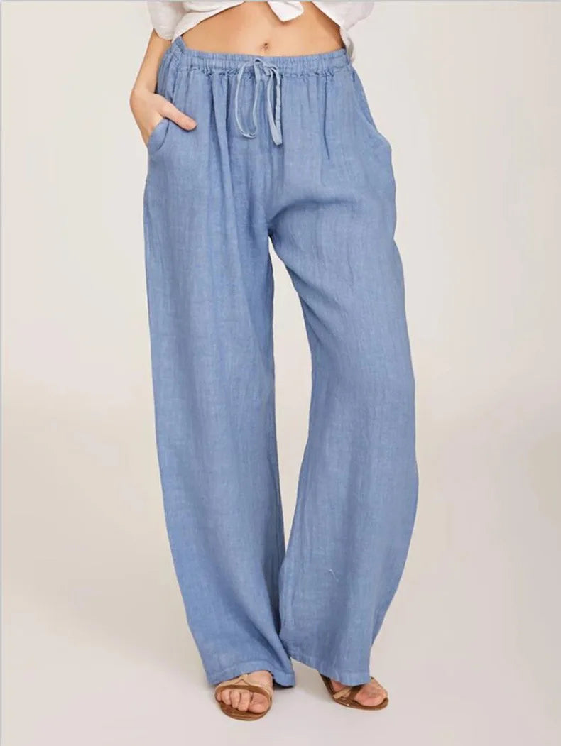 Pantalones de Cáñamo de Algodón Sueltos