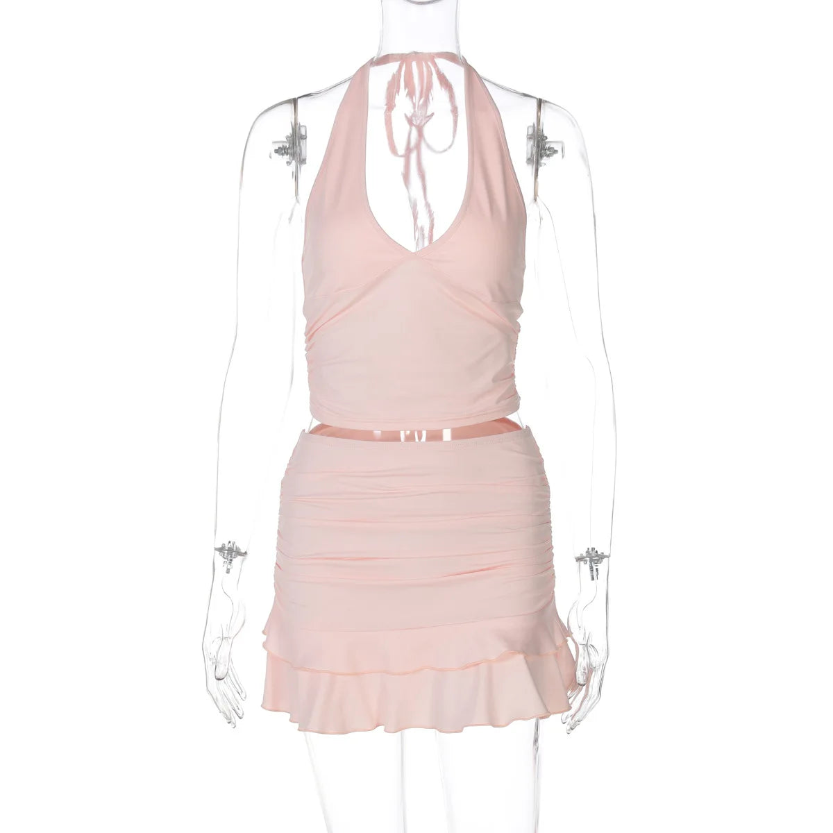 Conjunto Top y Minifalda Fruncida