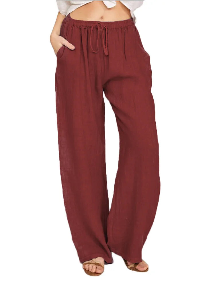 Pantalones de Cáñamo de Algodón Sueltos