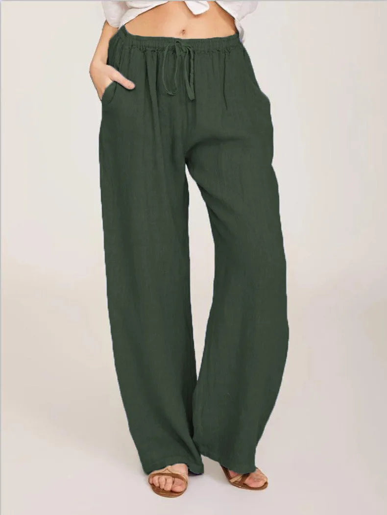 Pantalones de Cáñamo de Algodón Sueltos