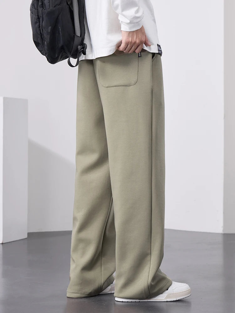 Pantalones de chándal rectos para hombre, pantalones de chándal de algodón de pierna ancha con cordón y letras, pantalones holgados deportivos, pantalones largos informales de talla grande 8XL