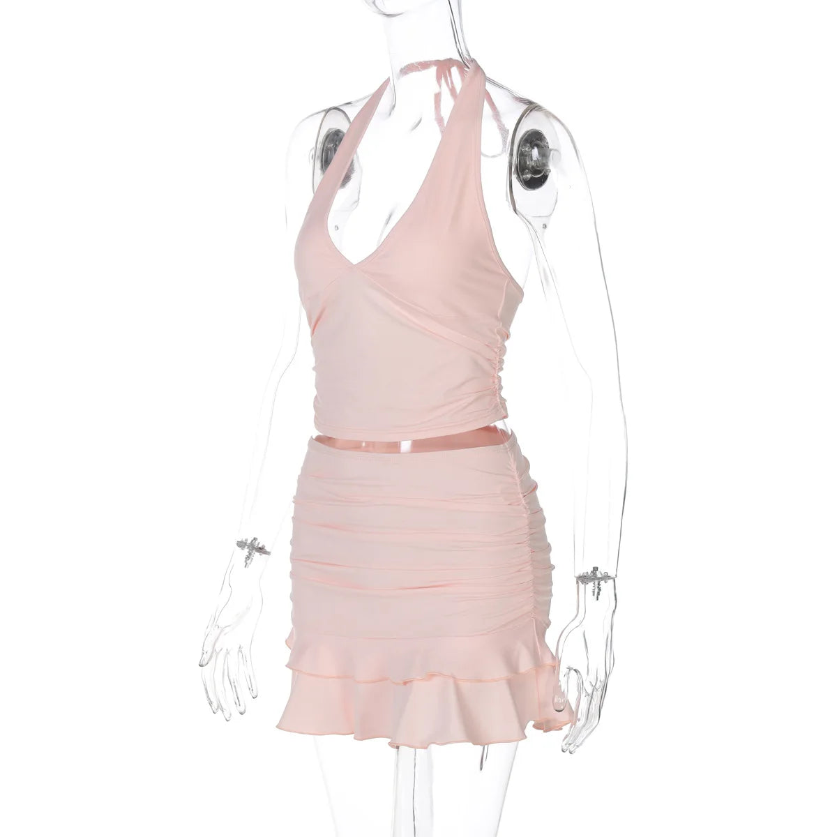 Conjunto Top y Minifalda Fruncida