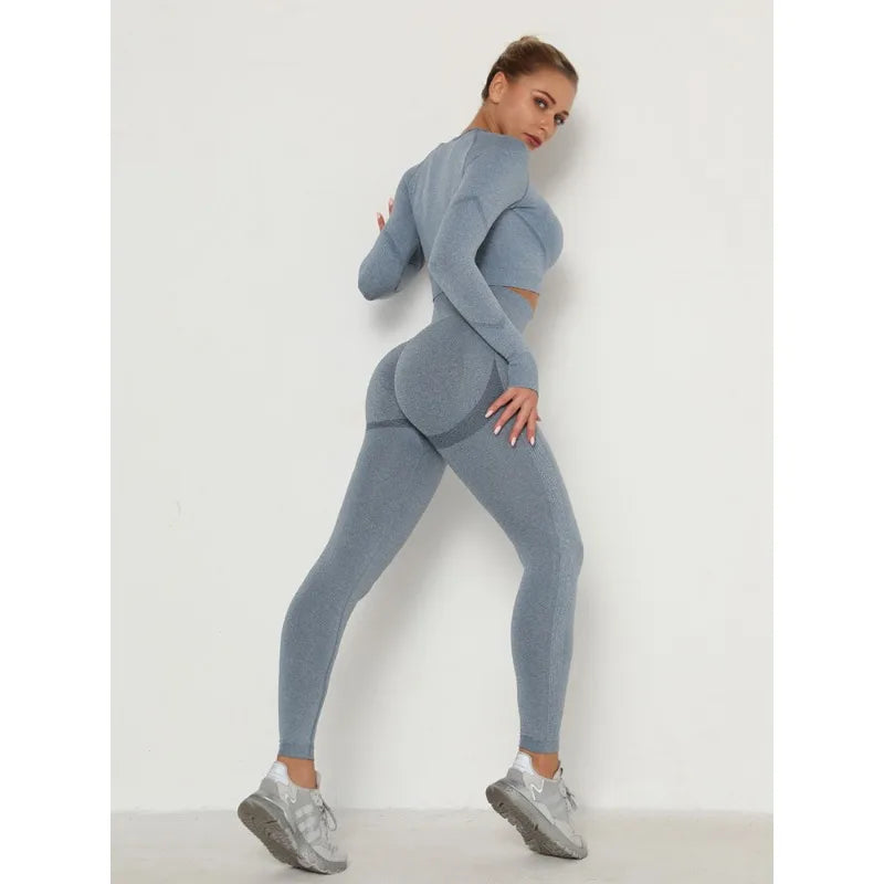 Mallas de entrenamiento sin costuras para mujer, mallas Push Up de cintura alta, mallas deportivas sexis para gimnasio, mallas deportivas negras de moda