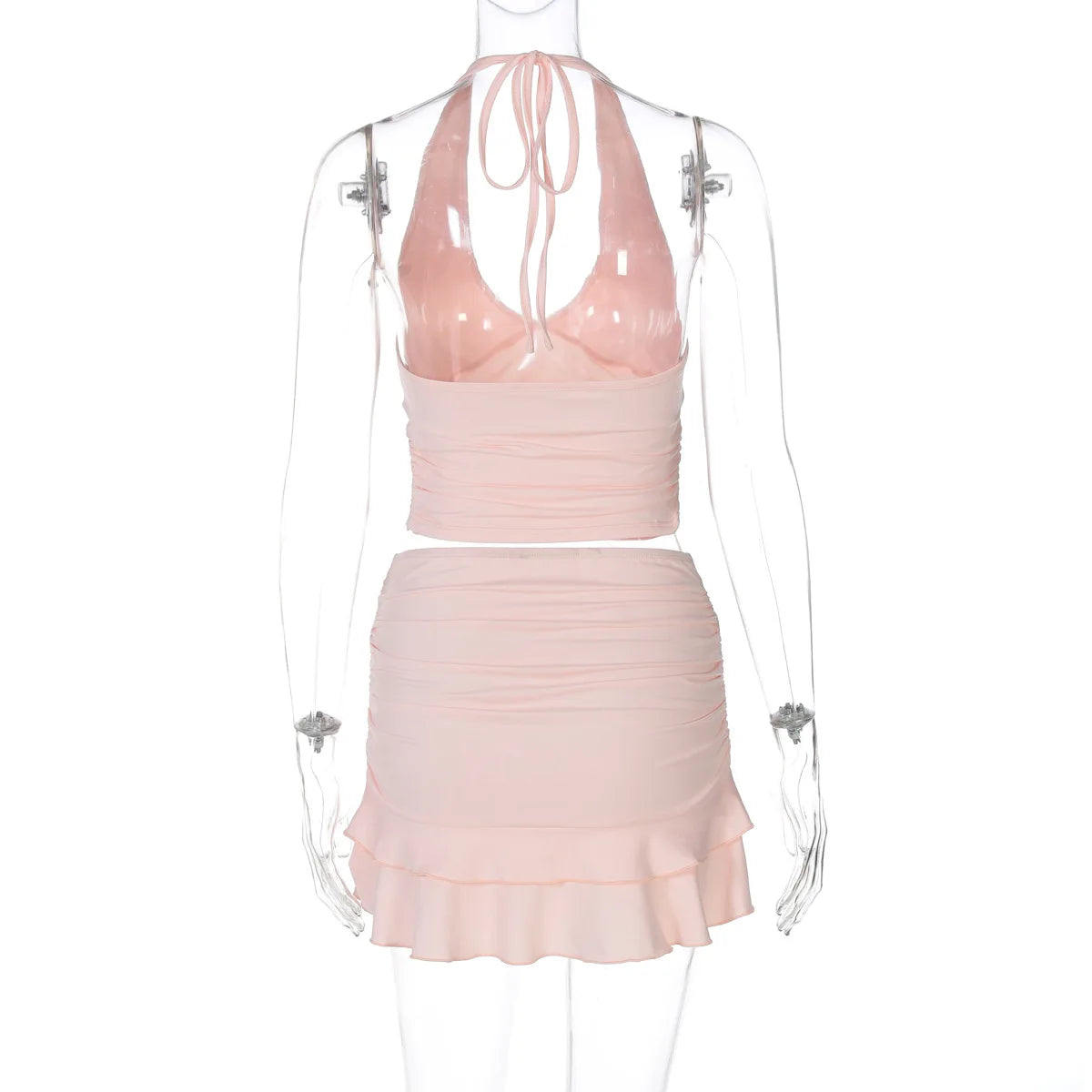 Conjunto Top y Minifalda Fruncida