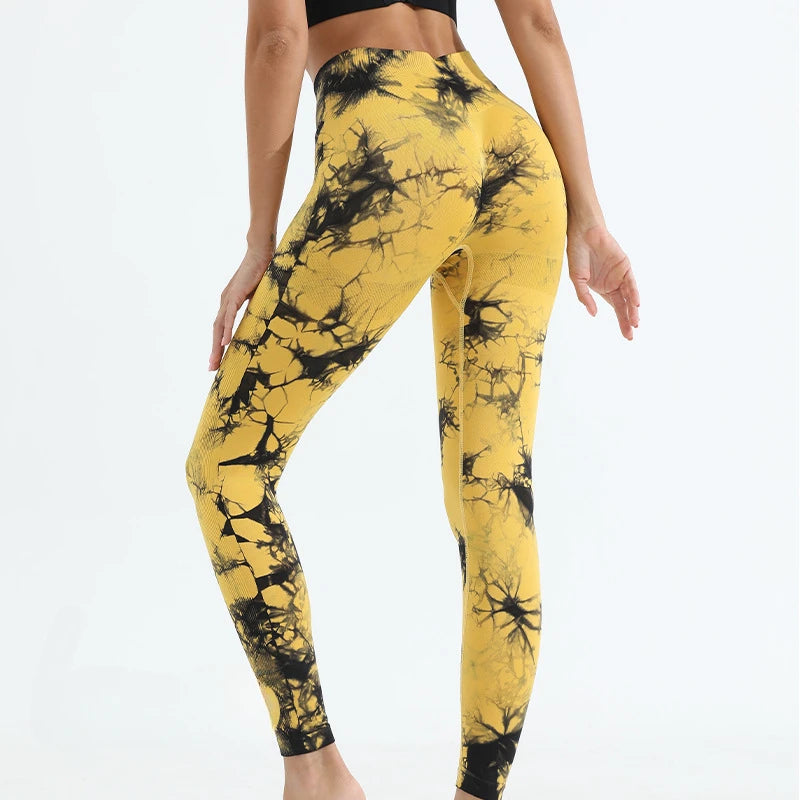 Tiedye-mallas Push Up sin costuras para Mujer, Leggings deportivos de cintura alta para entrenamiento y Yoga, envío directo