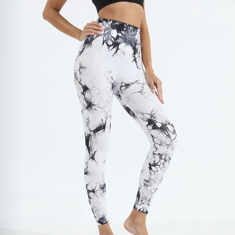 Tiedye-mallas Push Up sin costuras para Mujer, Leggings deportivos de cintura alta para entrenamiento y Yoga, envío directo