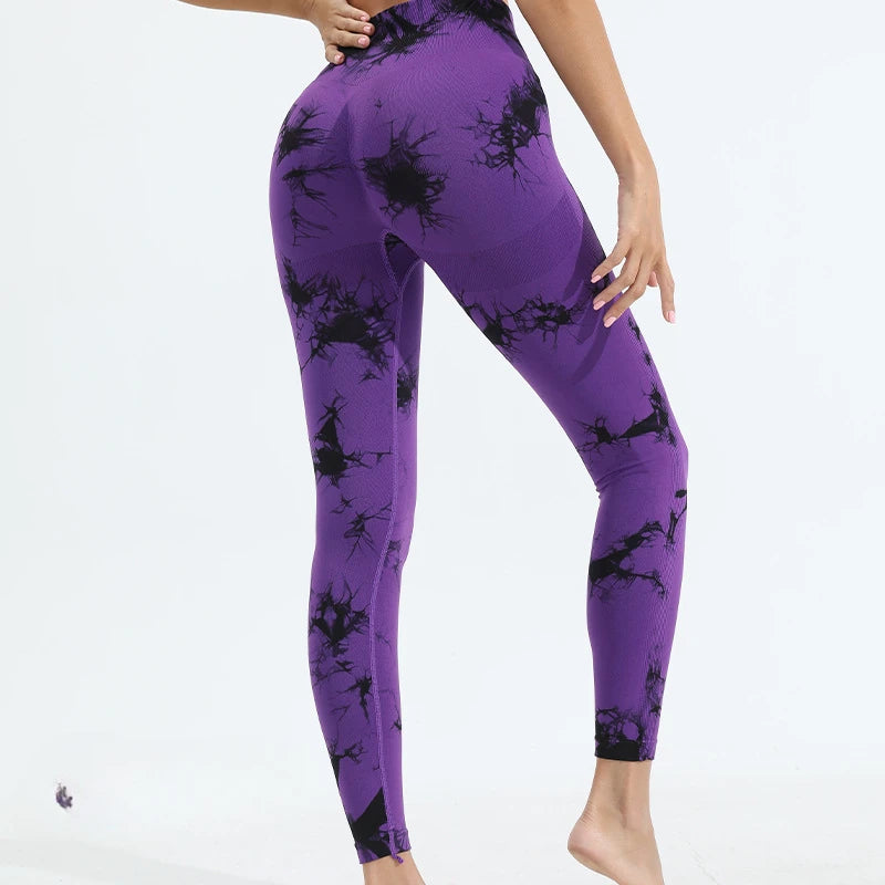 Tiedye-mallas Push Up sin costuras para Mujer, Leggings deportivos de cintura alta para entrenamiento y Yoga, envío directo