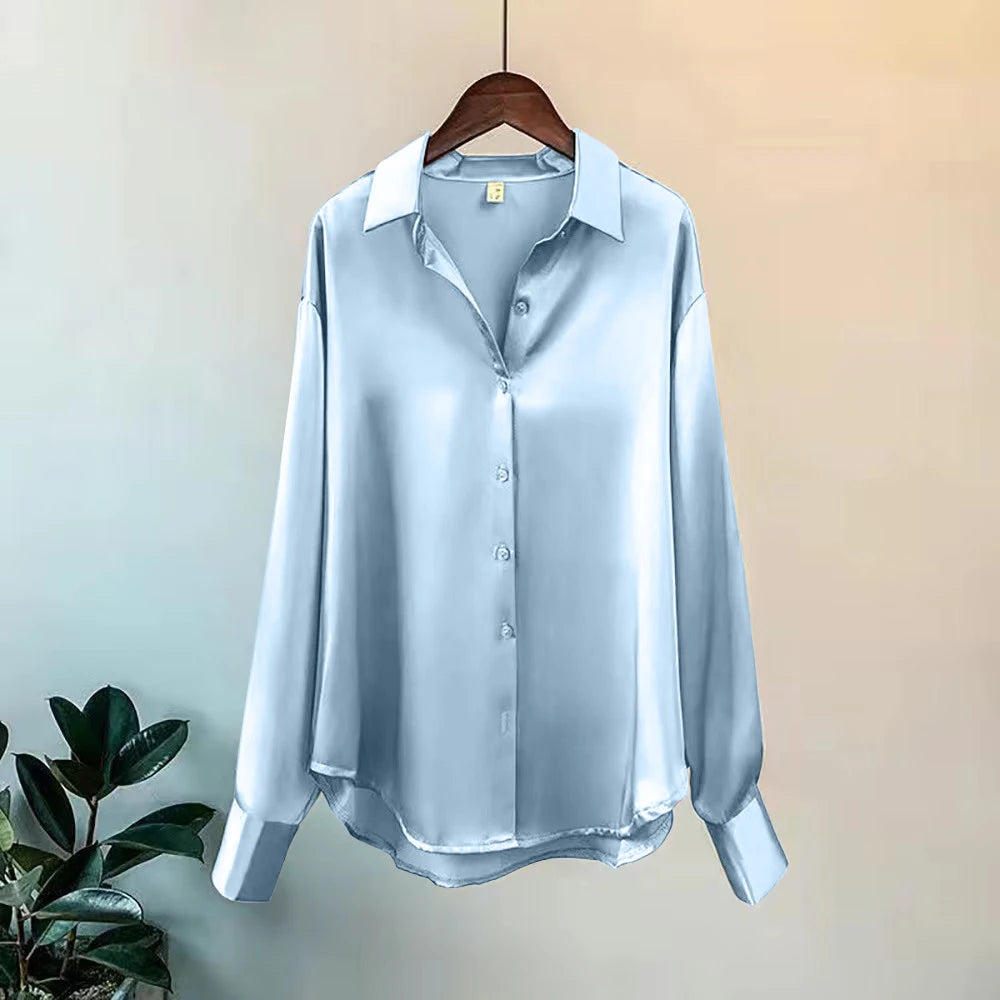 Camisa de Seda Manga Larga