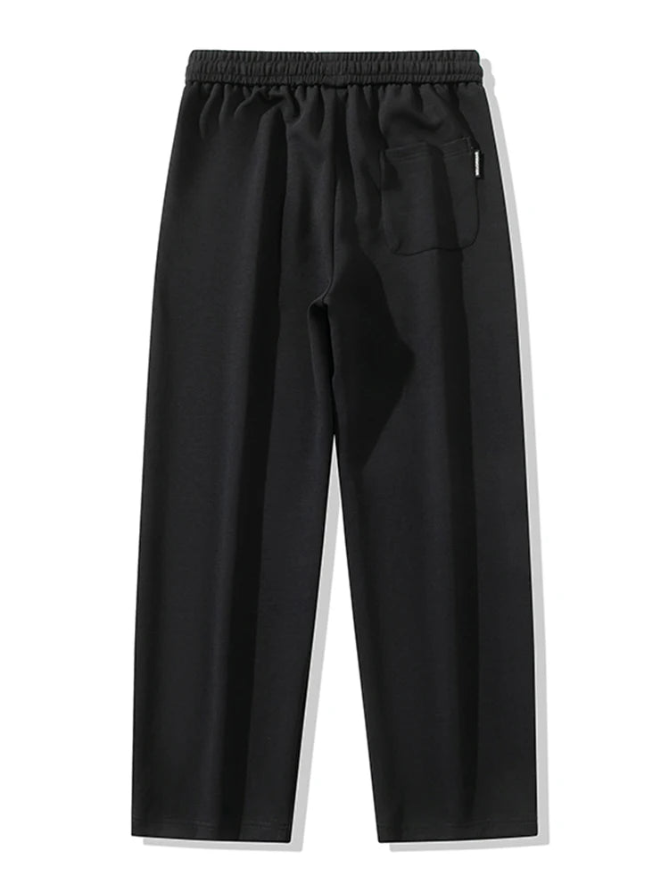 Pantalones de chándal rectos para hombre, pantalones de chándal de algodón de pierna ancha con cordón y letras, pantalones holgados deportivos, pantalones largos informales de talla grande 8XL