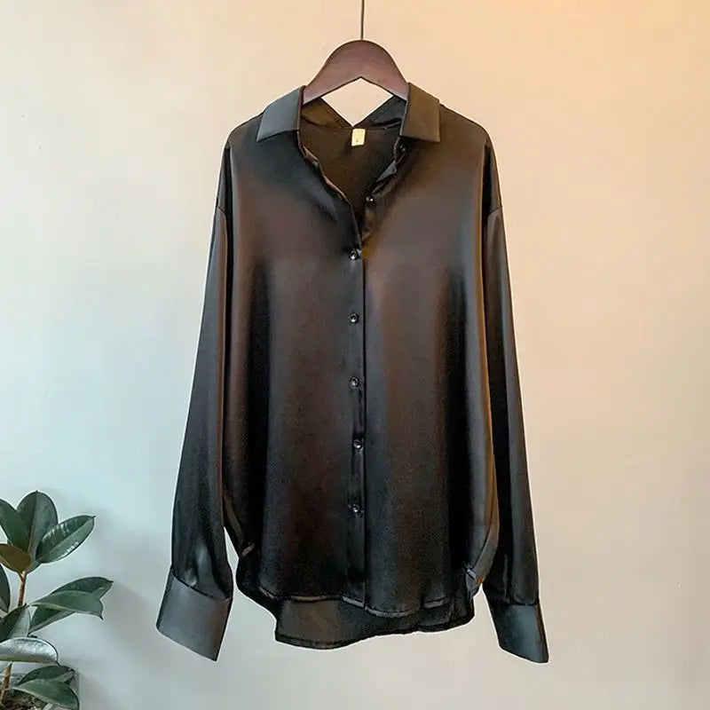 Camisa de Seda Manga Larga