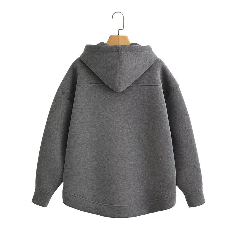 Sudadera con Capucha y Cremallera