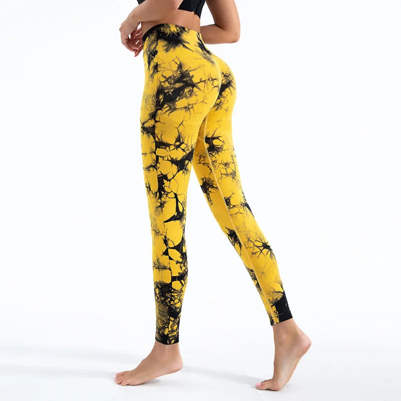Tiedye-mallas Push Up sin costuras para Mujer, Leggings deportivos de cintura alta para entrenamiento y Yoga, envío directo