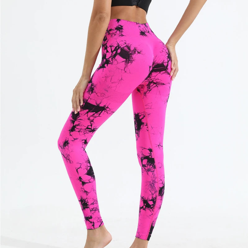Tiedye-mallas Push Up sin costuras para Mujer, Leggings deportivos de cintura alta para entrenamiento y Yoga, envío directo