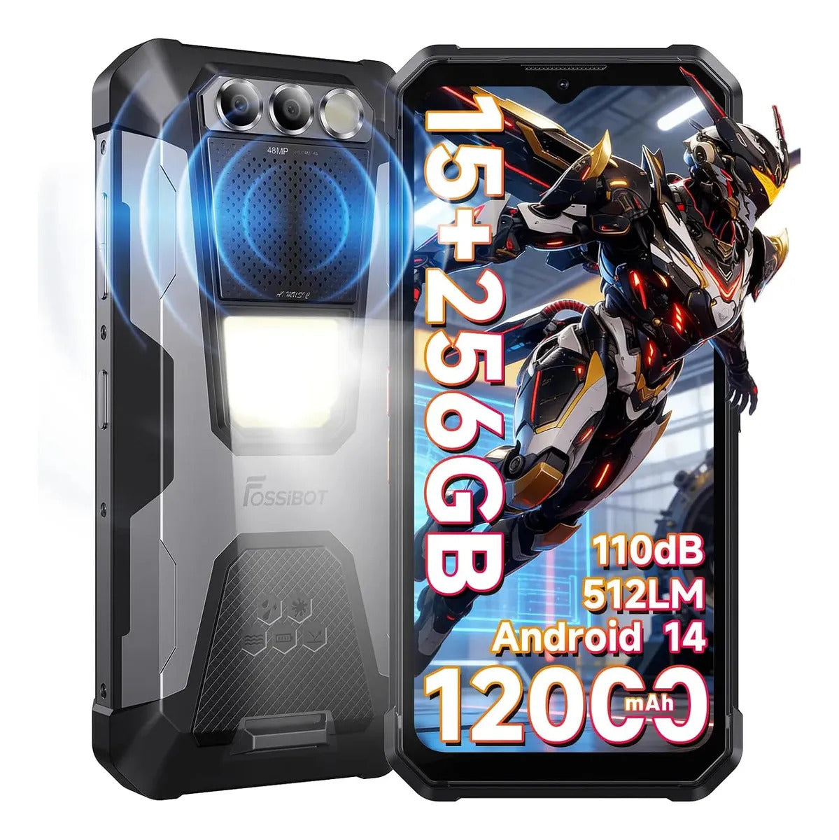 Celular Fossibot F106 256 GB 15 GB RAM Negro