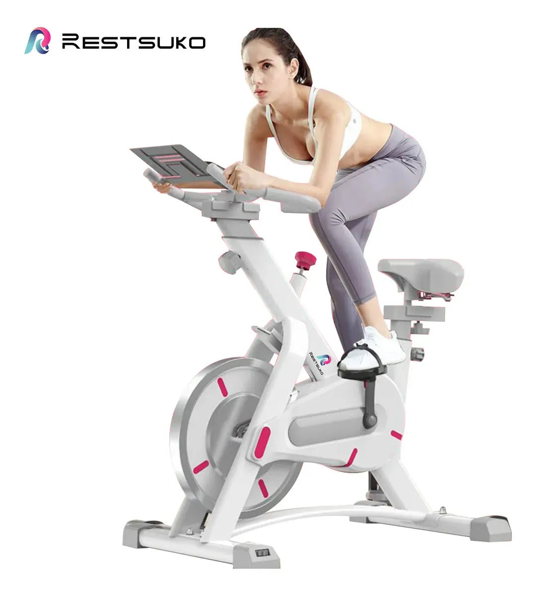 Bicicleta Fija Spinning Magnética Blanca