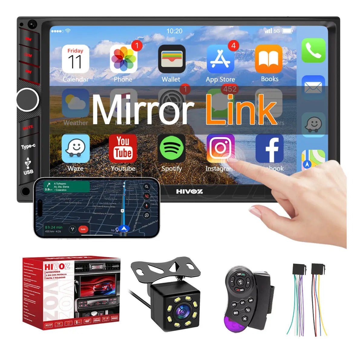 Autoestéreo Hivoz M99 Pantalla Táctil 7" Bluetooth