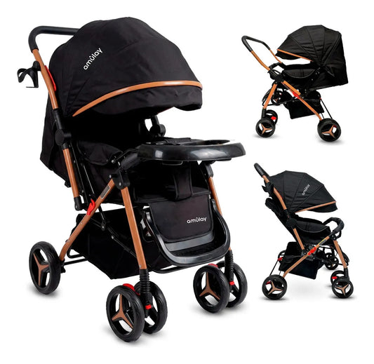 Carriola Amulay Tilo reversible y plegable, negra
