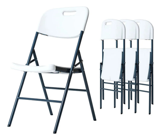 Set de 4 Sillas Plegables Blancas