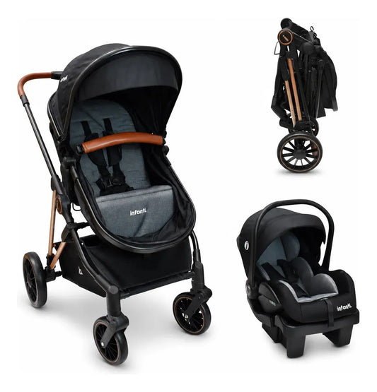 Carriola Travel System Ana Negra con Autoasiento y Base