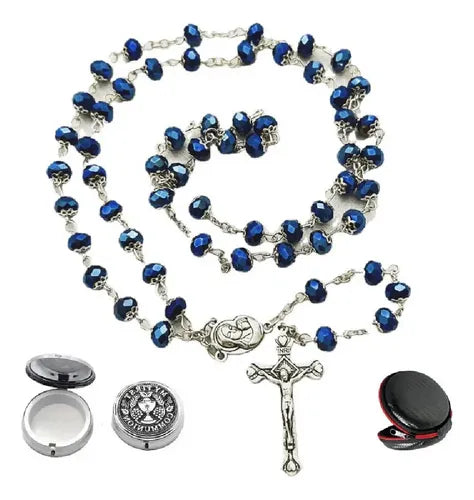 Rosario católico de cristal