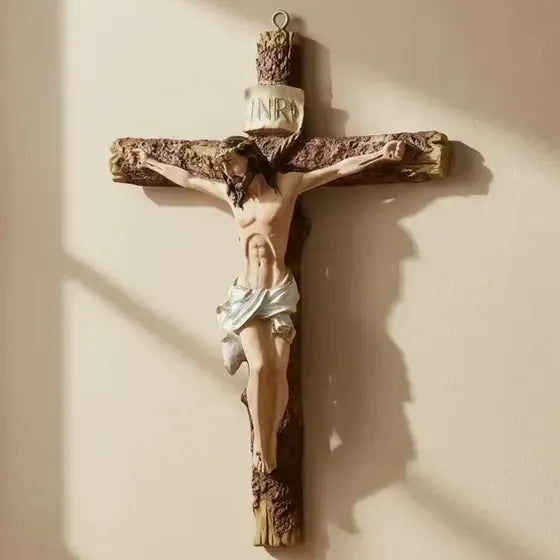 Crucifijo de pared de resina 38 cm