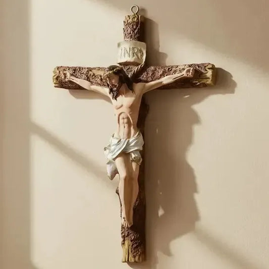 Crucifijo de pared de resina 38 cm