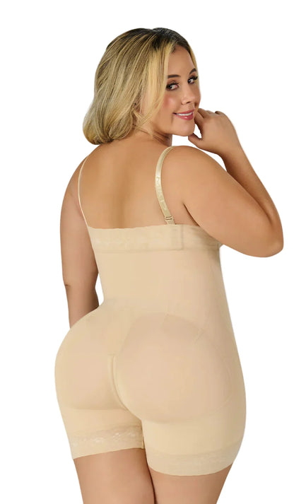 Faja corta strapless invisible Fajas MyD F0766 color beige
