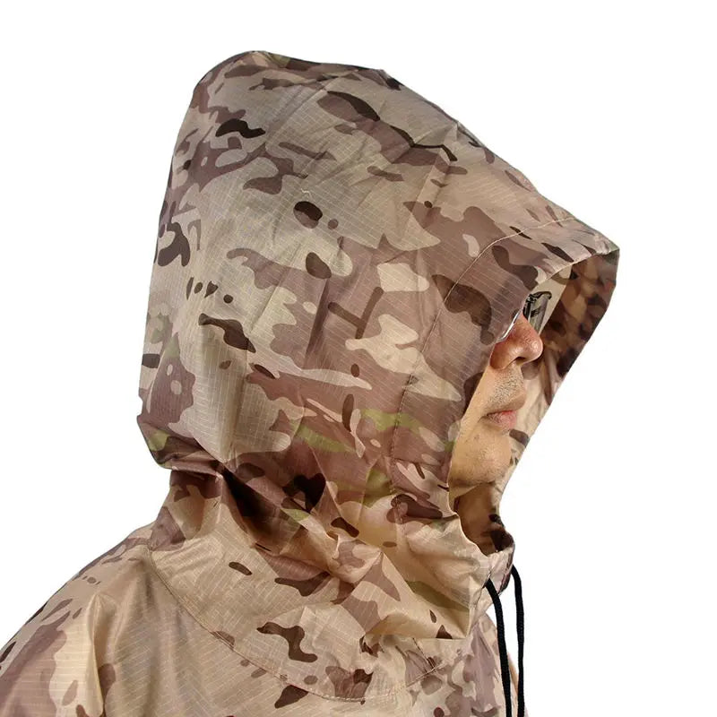 Poncho de camuflaje transpirable