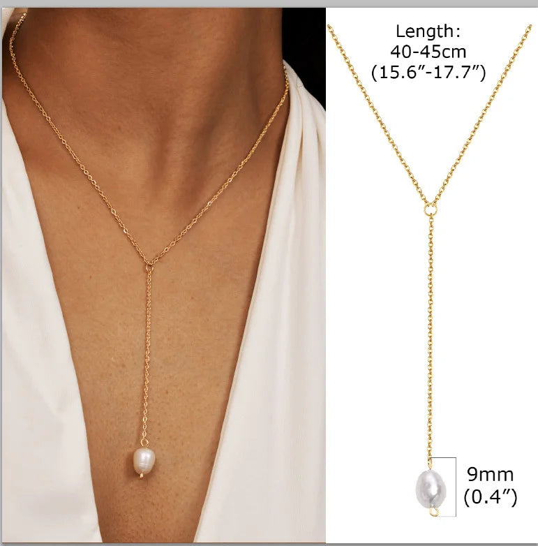 Collar Largo Lariat en Forma de Y - Diseño 1