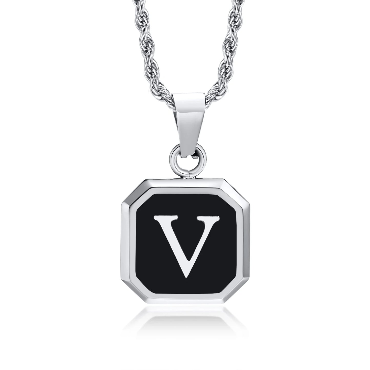 Collar Cuadrado Con Iniciales